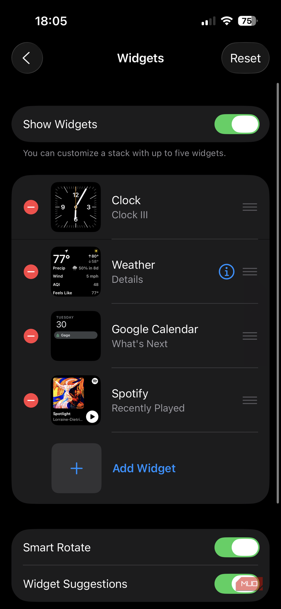 02a iPhone CarPlay Widget List