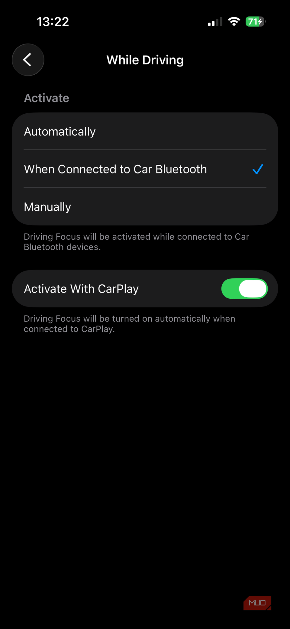 03a iPhone Driving Focus Activate With CarPlay