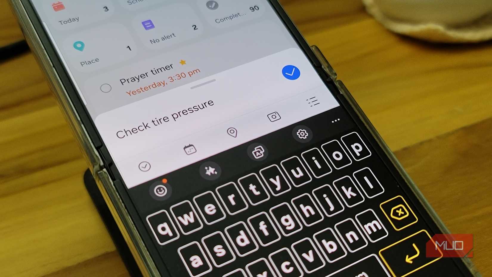 Add reminder menu in  Samsung Reminder app on a Glaxy Z Flip 6 (2)