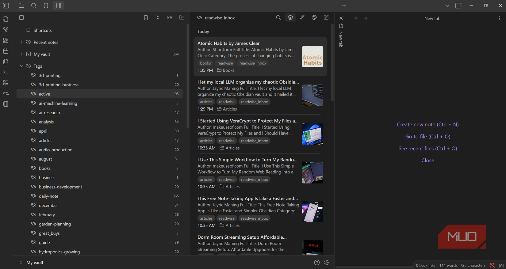 Added tags navigation with Notebook Navigator