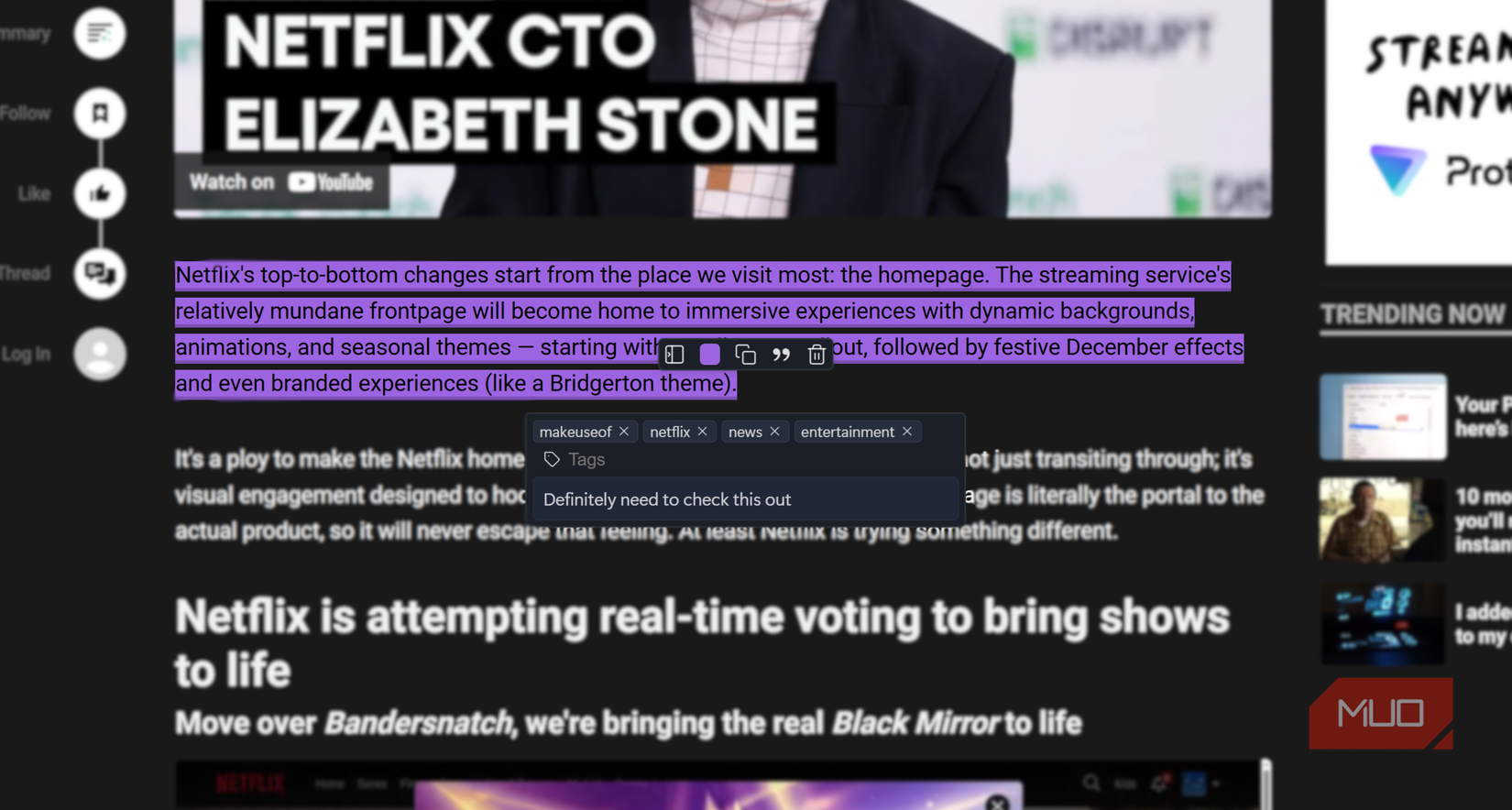 Adding tags and notes to your highlights