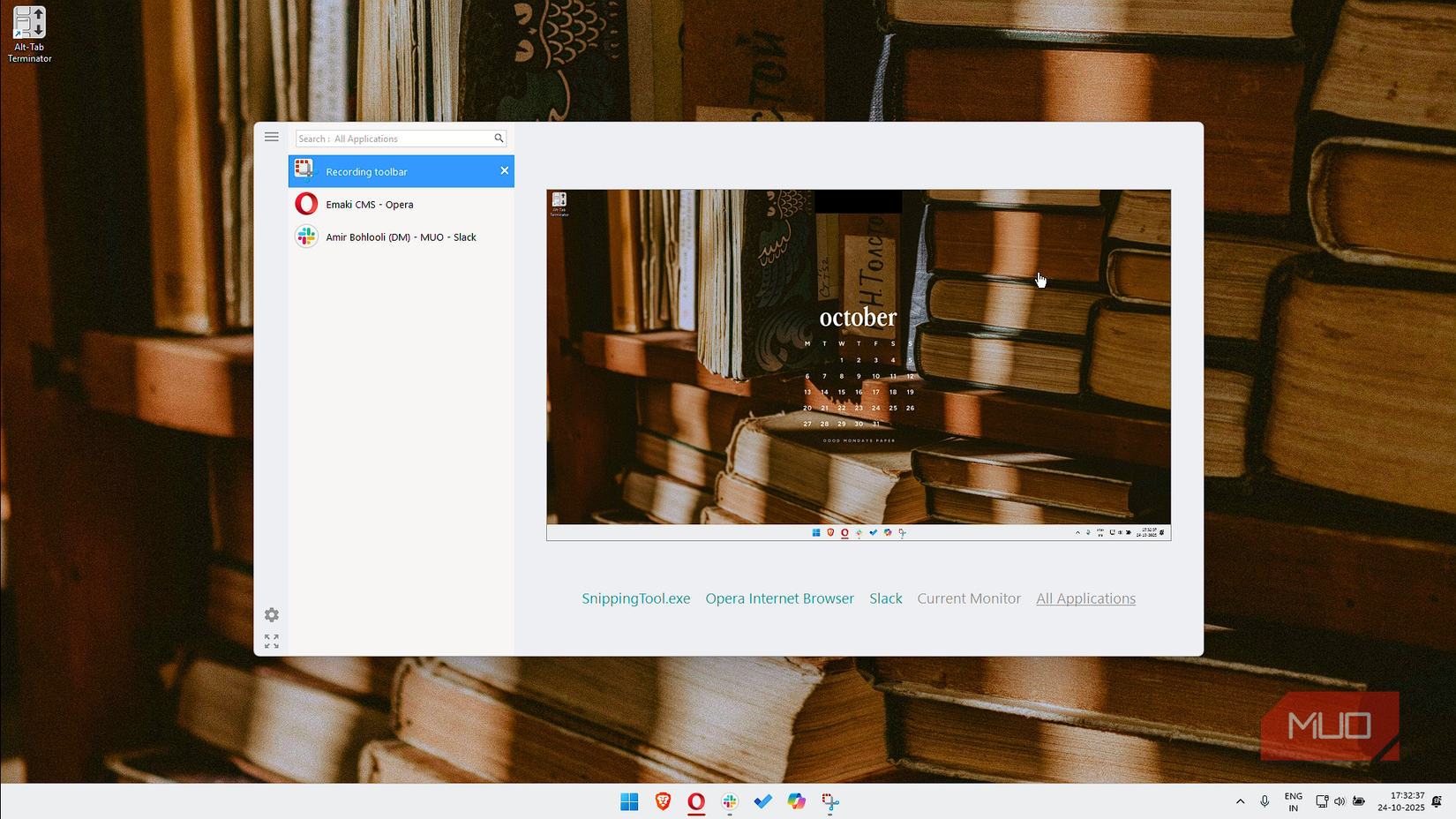 Alt-Tab terminator app with running tabs on Windows.