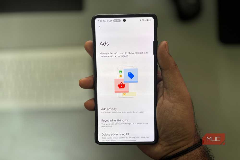 Android ads settings showing option to delete advertising ID