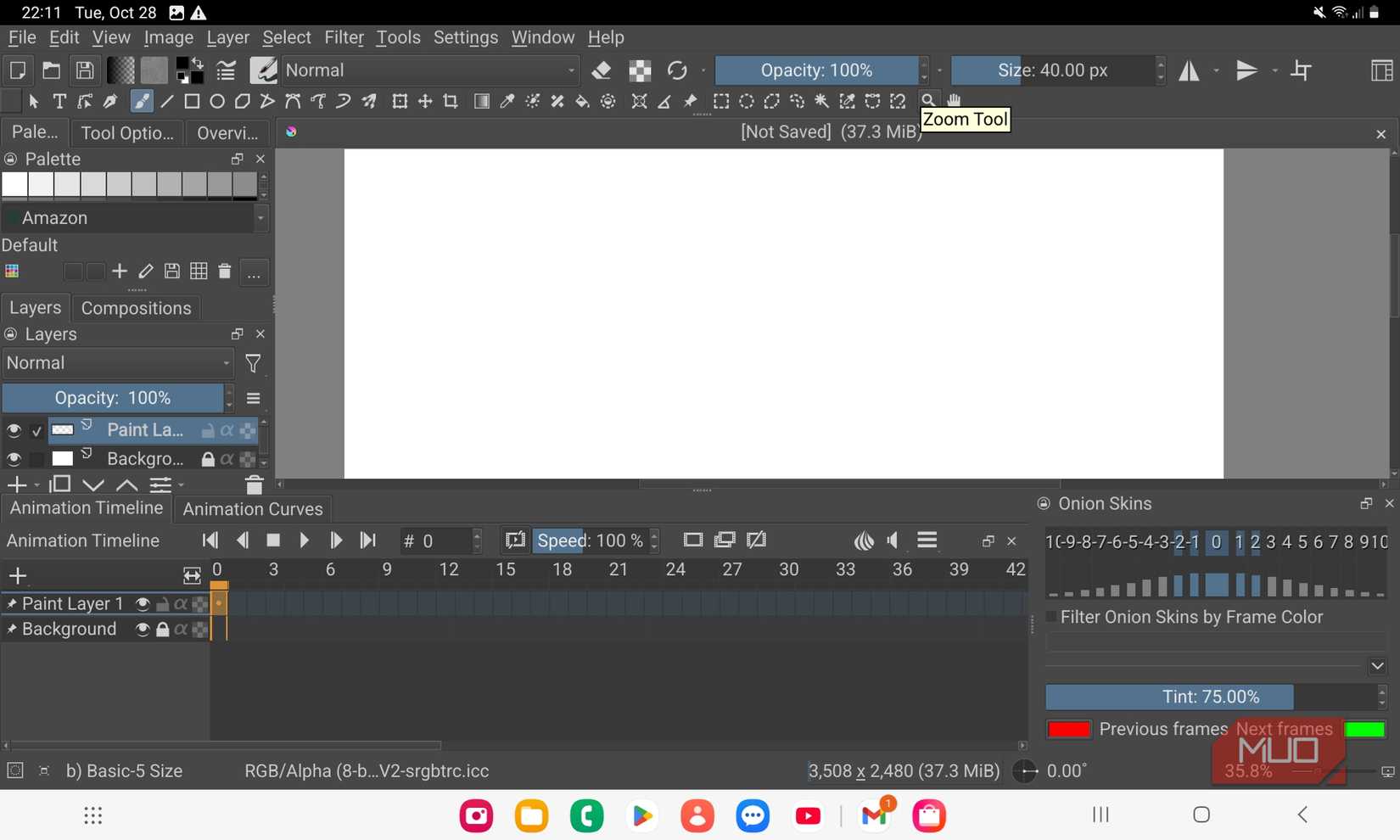 Animation panels in Krita for Android