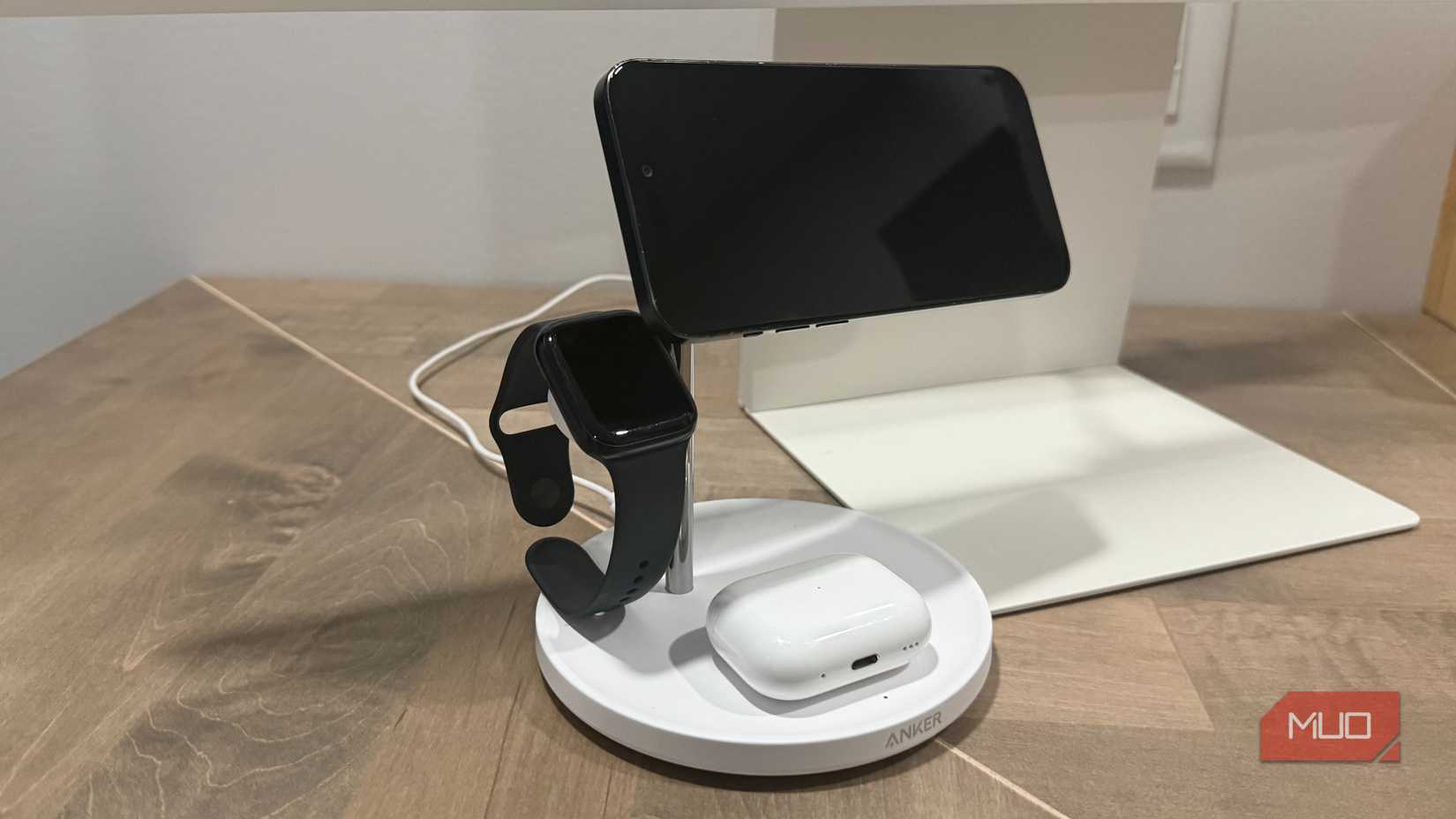 anker magsafe charger stand with apple watch iphone and airpods
