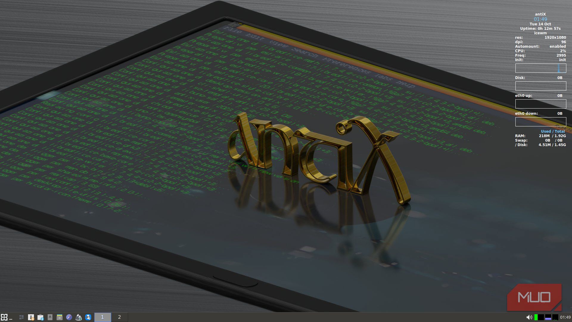 AntiX Linux default desktop