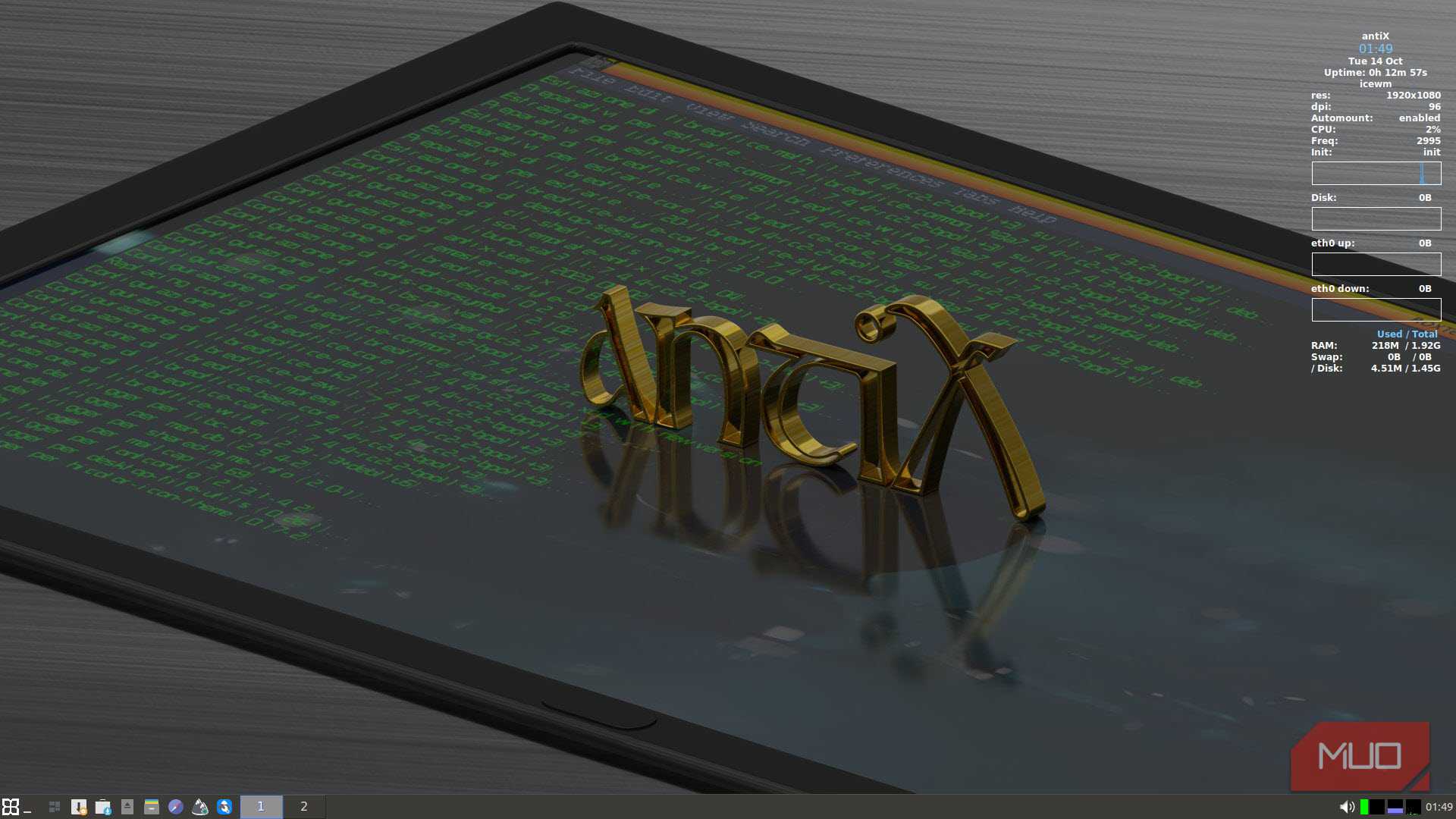 AntiX Linux default desktop