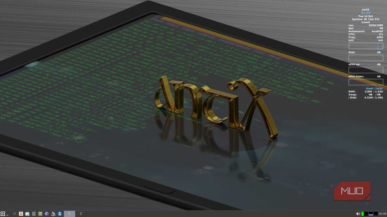 AntiX Linux default desktop