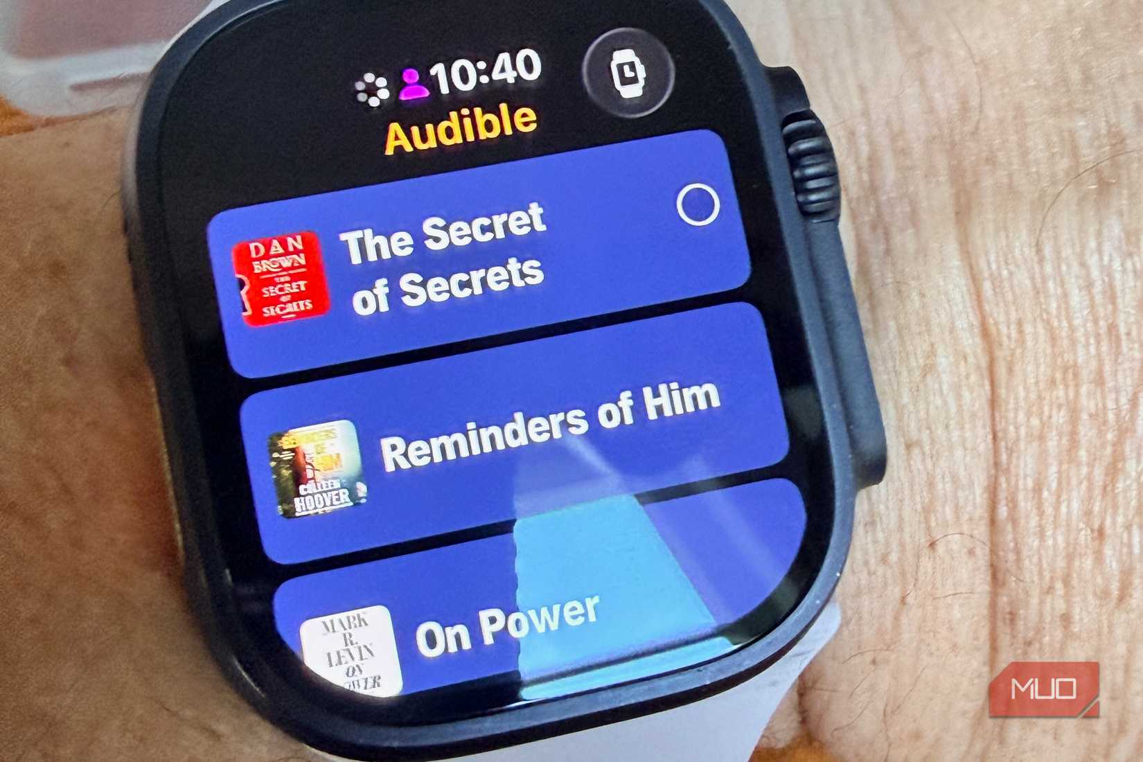 Audible on Apple Watch.