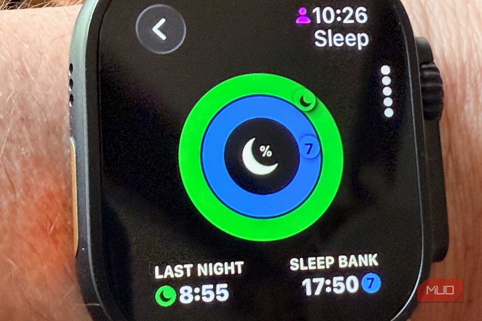 AutoSleep app on Apple Watch.