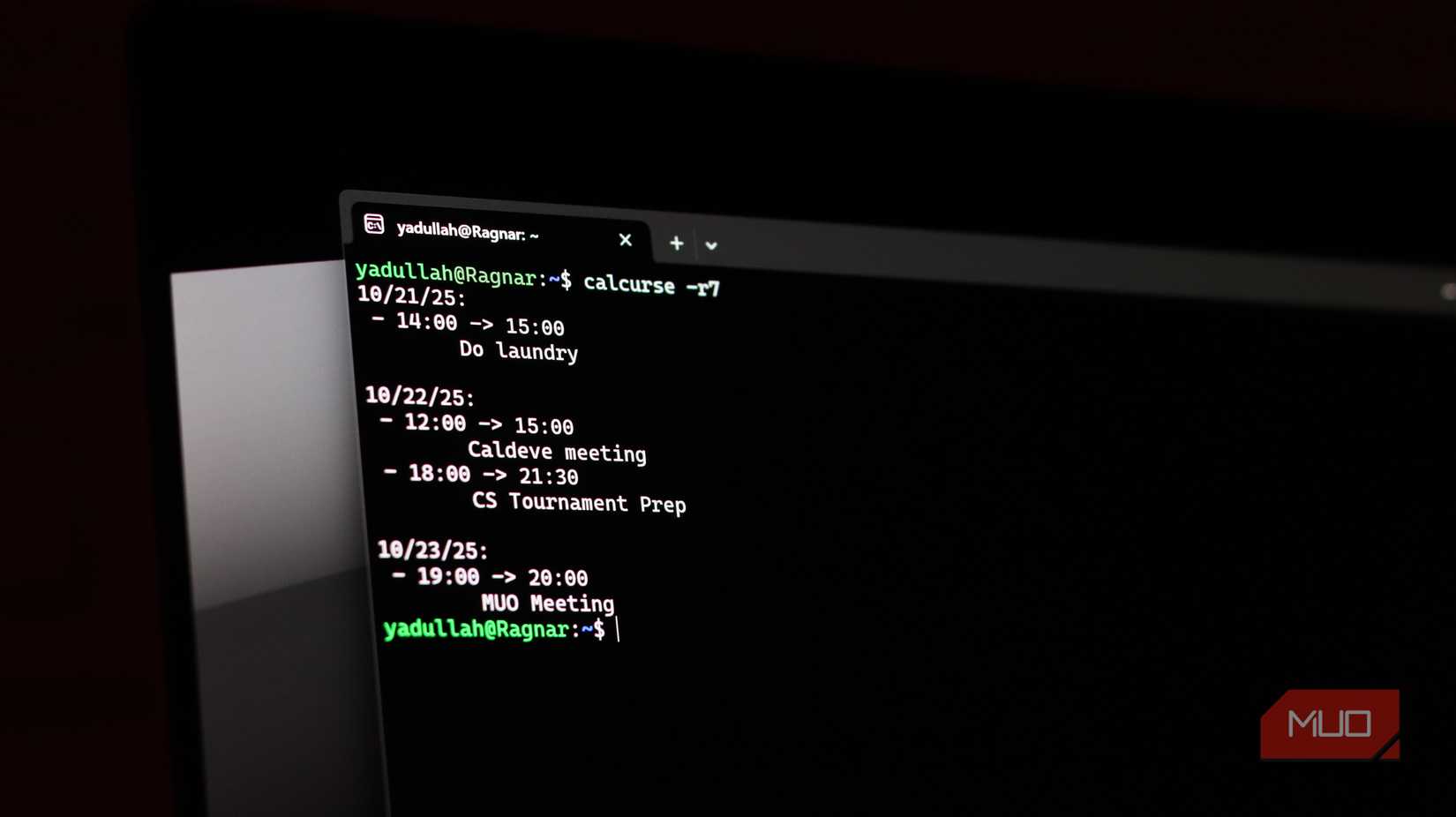 Calcurse command line arguments.