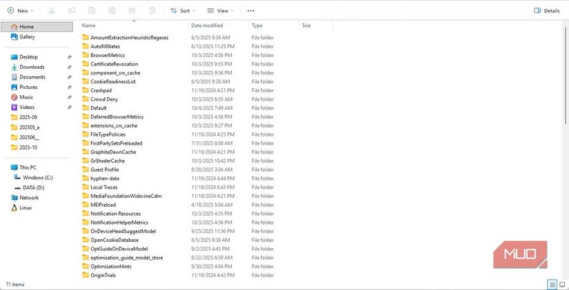 Chrome user data on Windows