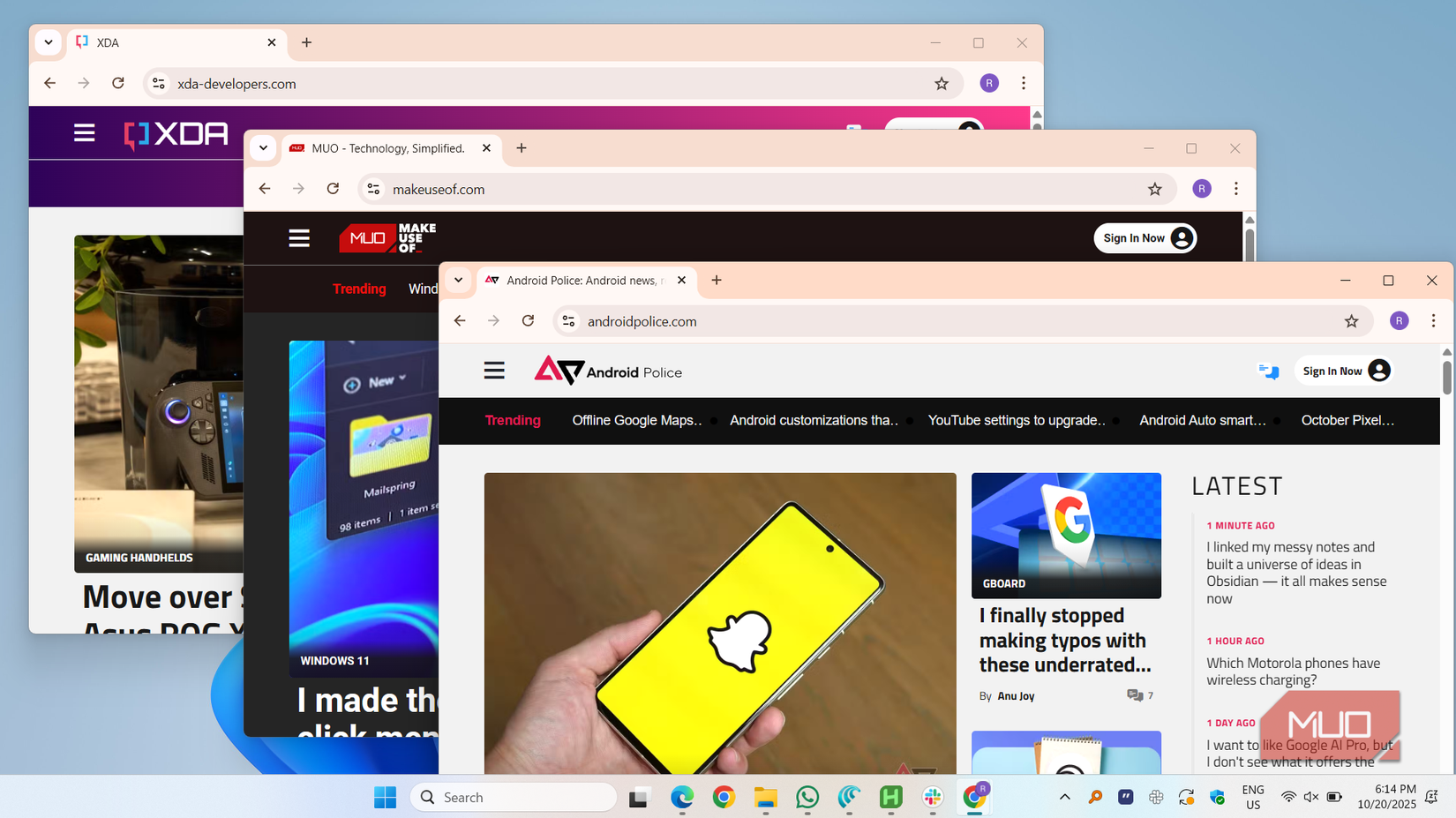Chrome windows on Windows 11 desktop