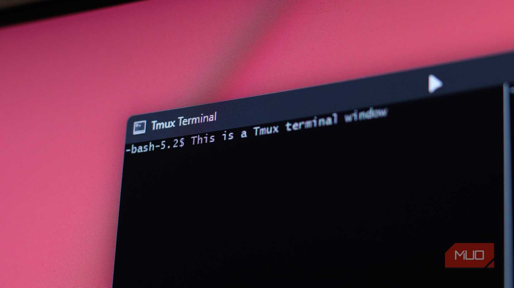 Close up of a itmux terminal window.