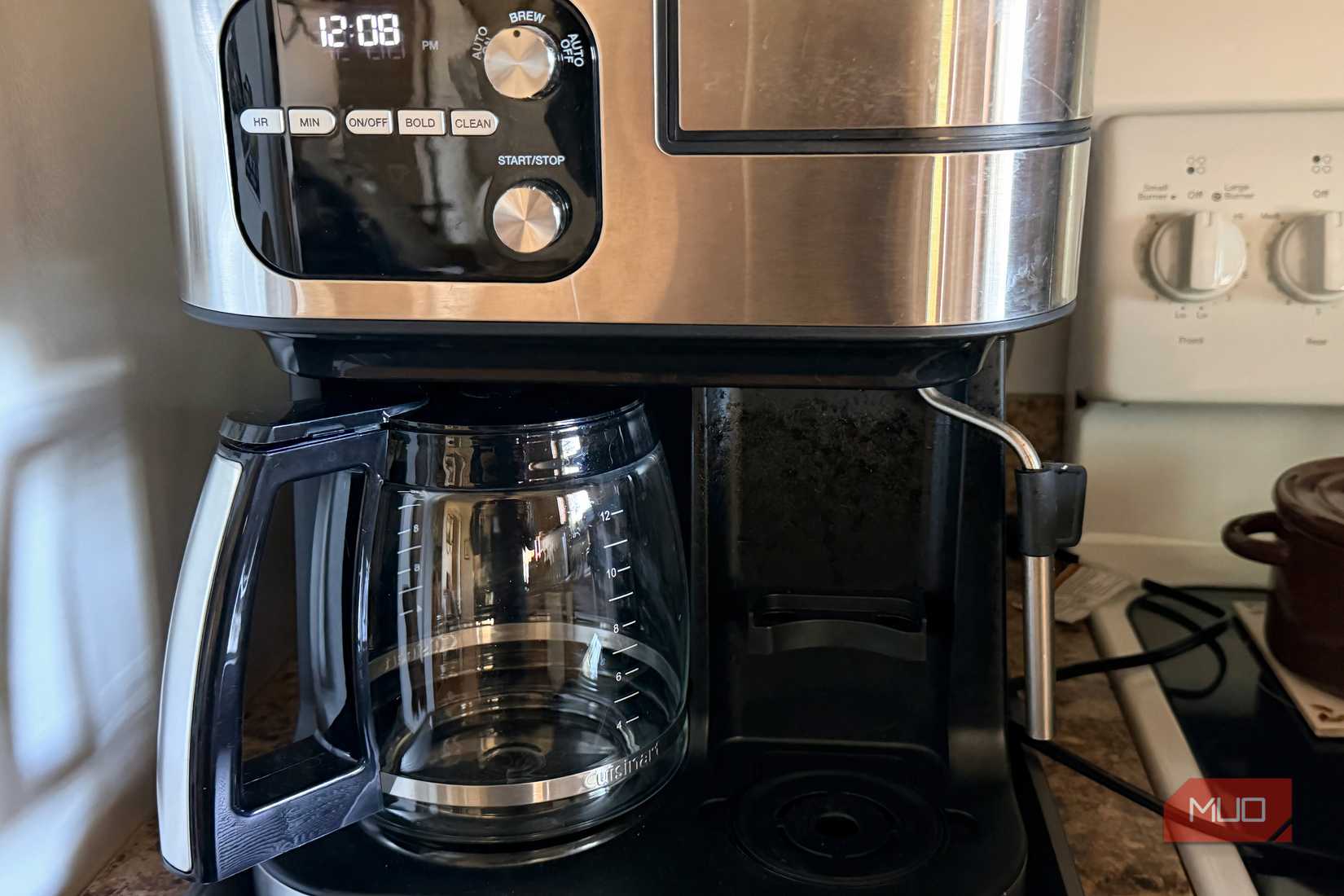 A modern coffee machine in a home.