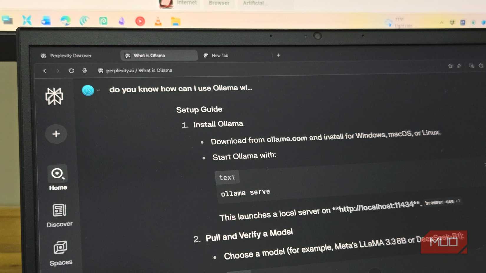 Comet browser assistant in action on Windows
