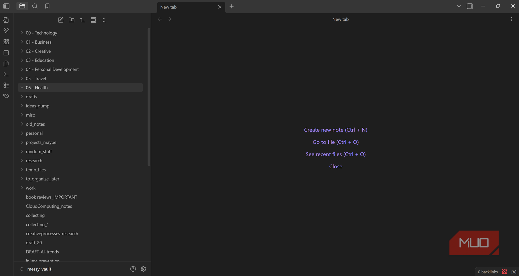 Create new organization folders