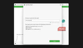 Cryptomator add new vault dialog box.