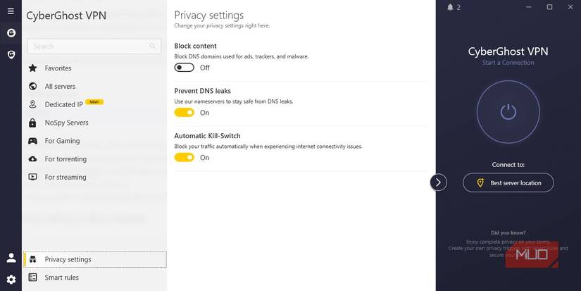 cyberghost vpn kill switch dns leak.