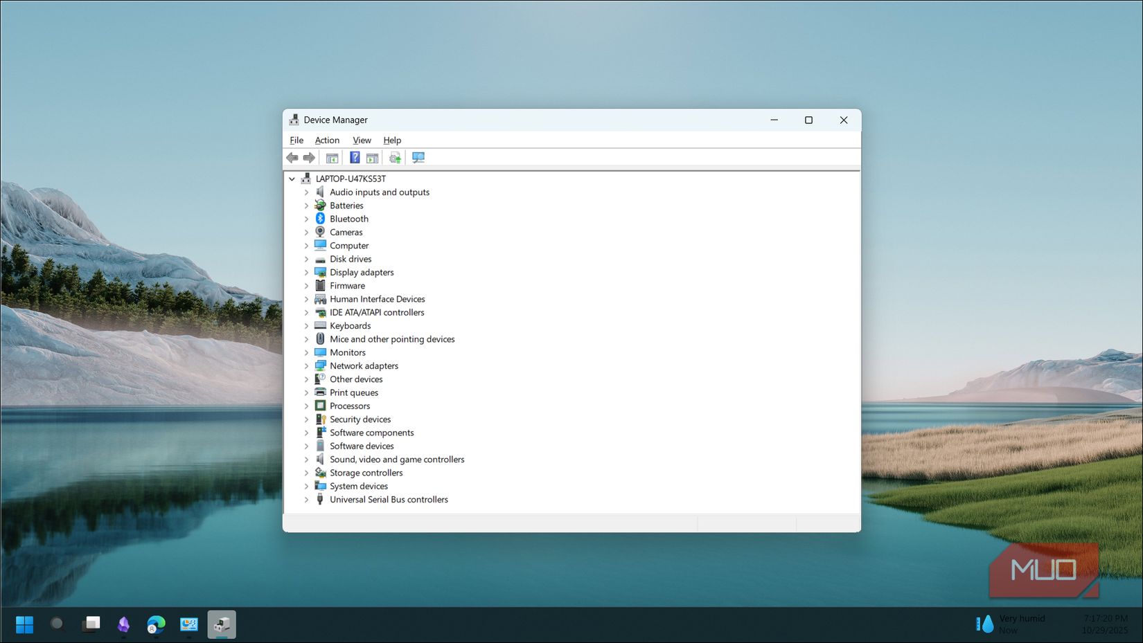 Device Manager applet open in Windows 11