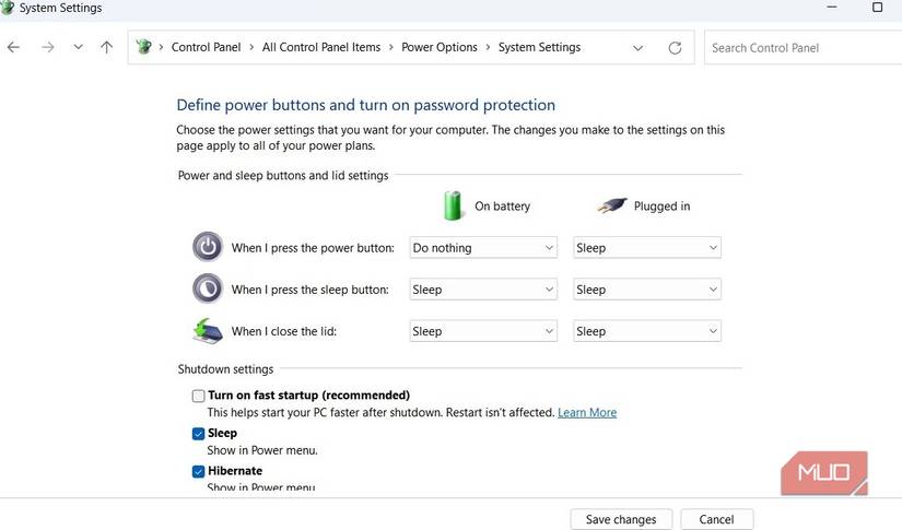 Disable Fast Startup on Windows