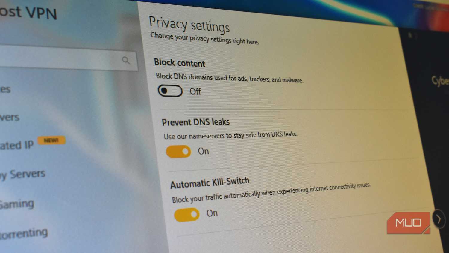 dns leaks and kill switch option in vpn.