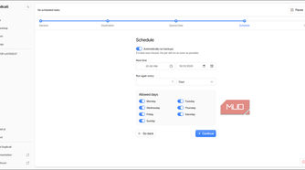 Duplicati Schedule settings