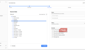 Duplicati Source data selection screenshot