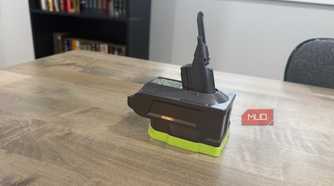 Dyson v8 ryobi attachment on desk