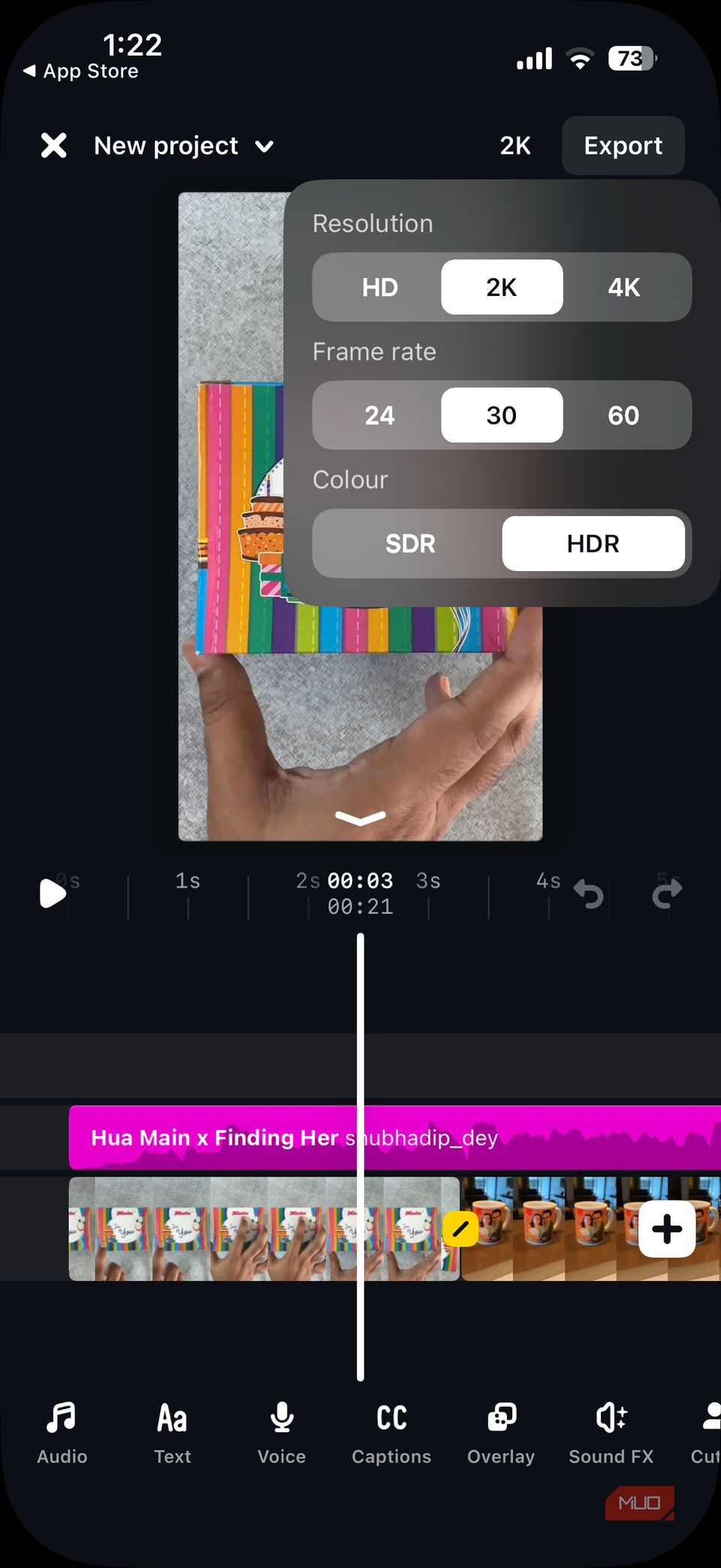 Edits app resolution menu on iPhone