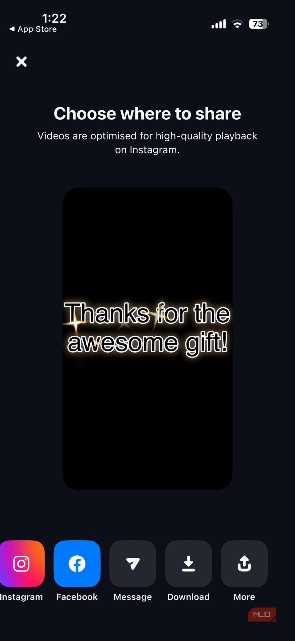 Edits app share menu on iPhone