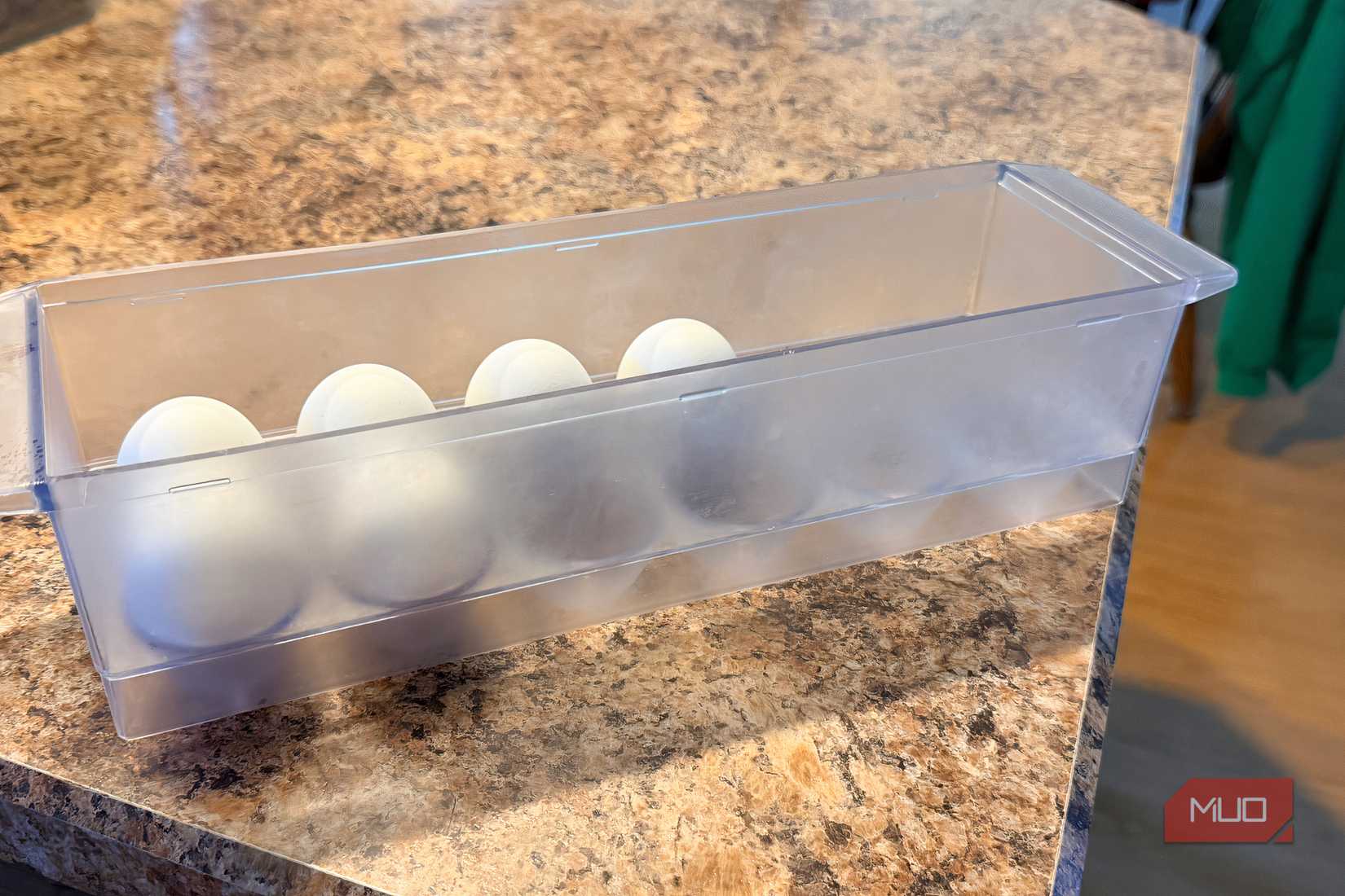 Eggs in a kitchen.