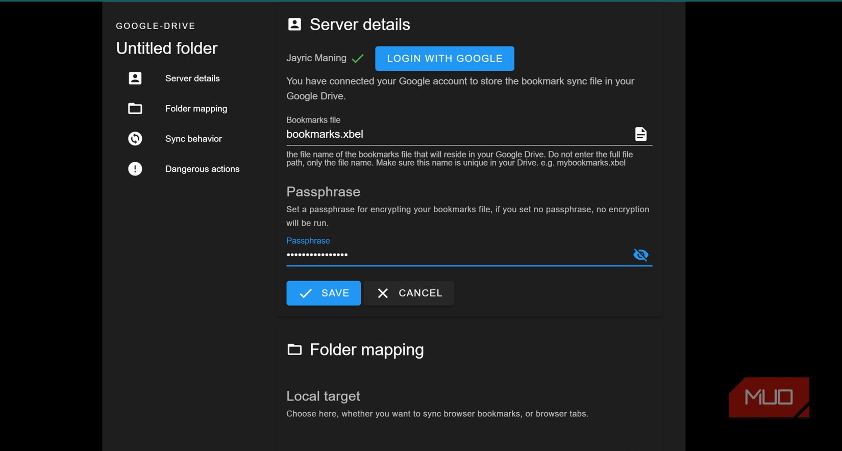Enable encryption by adding secrete passphrase