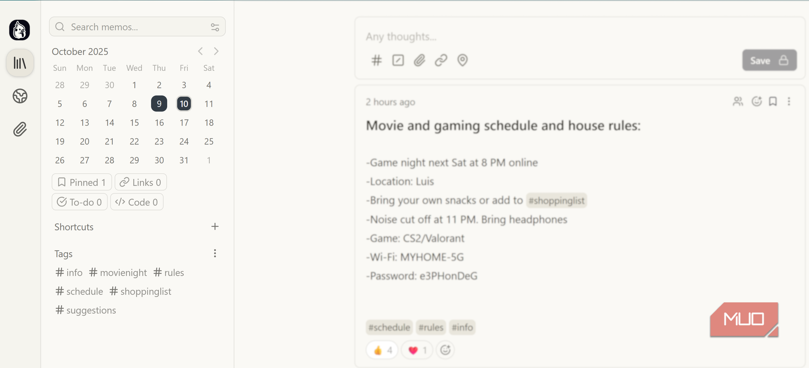 Finding notes in Memos