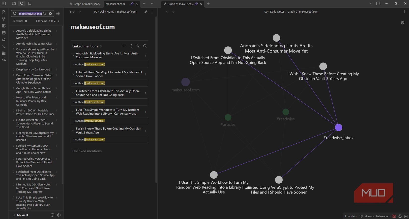 Finding unprocessed highlights in Obsidian through nodes