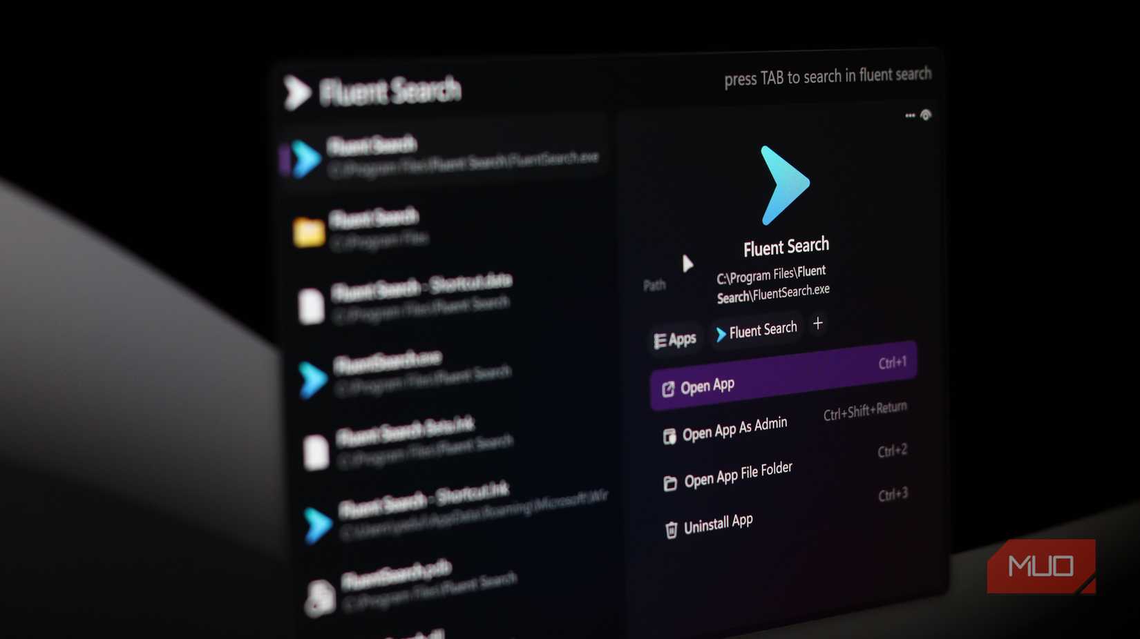 Fluent Search running on Windows 11.