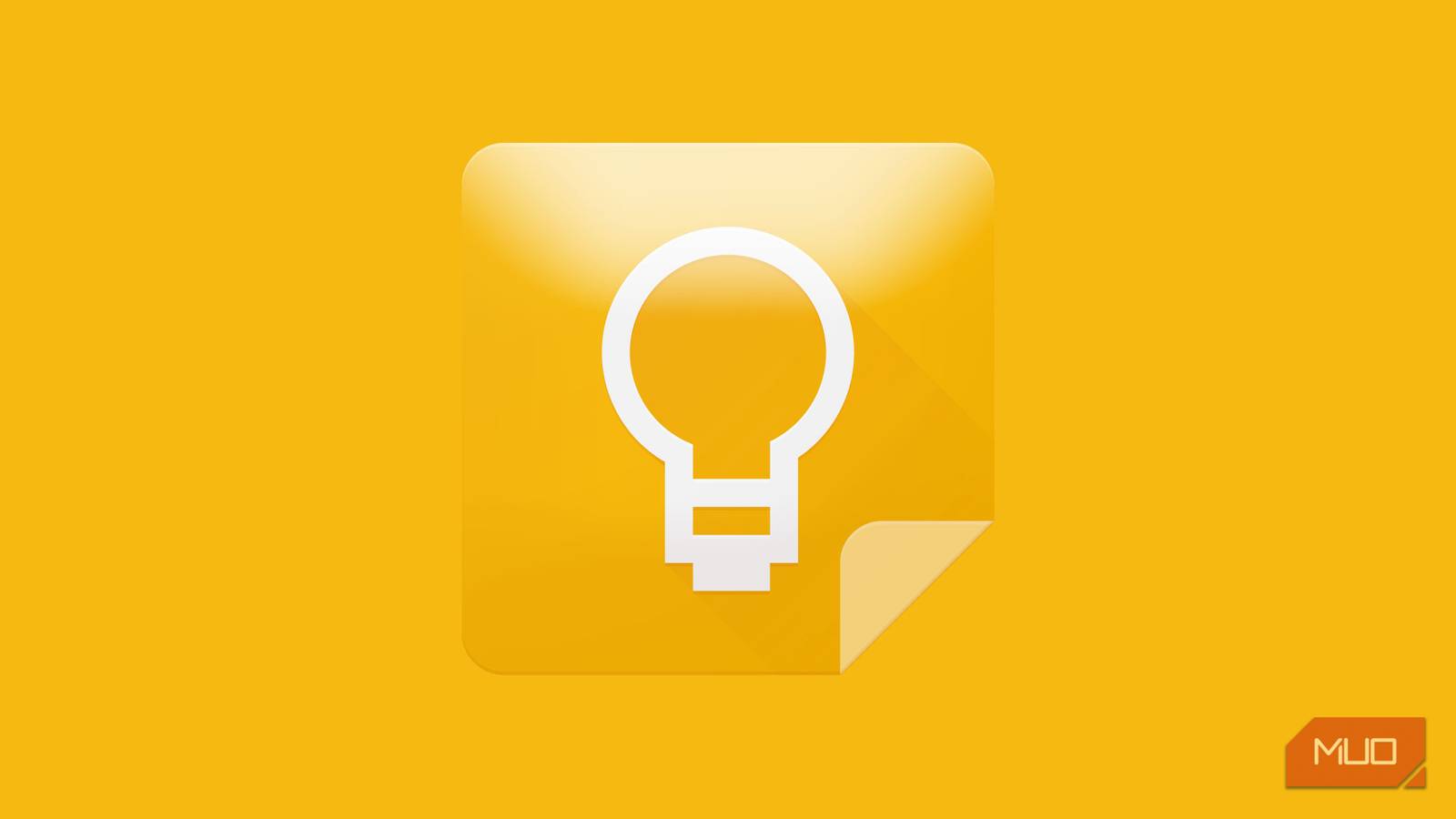 Google Keep icon on a plain yellow background.
