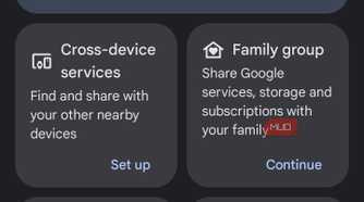 Google services dashboard screen