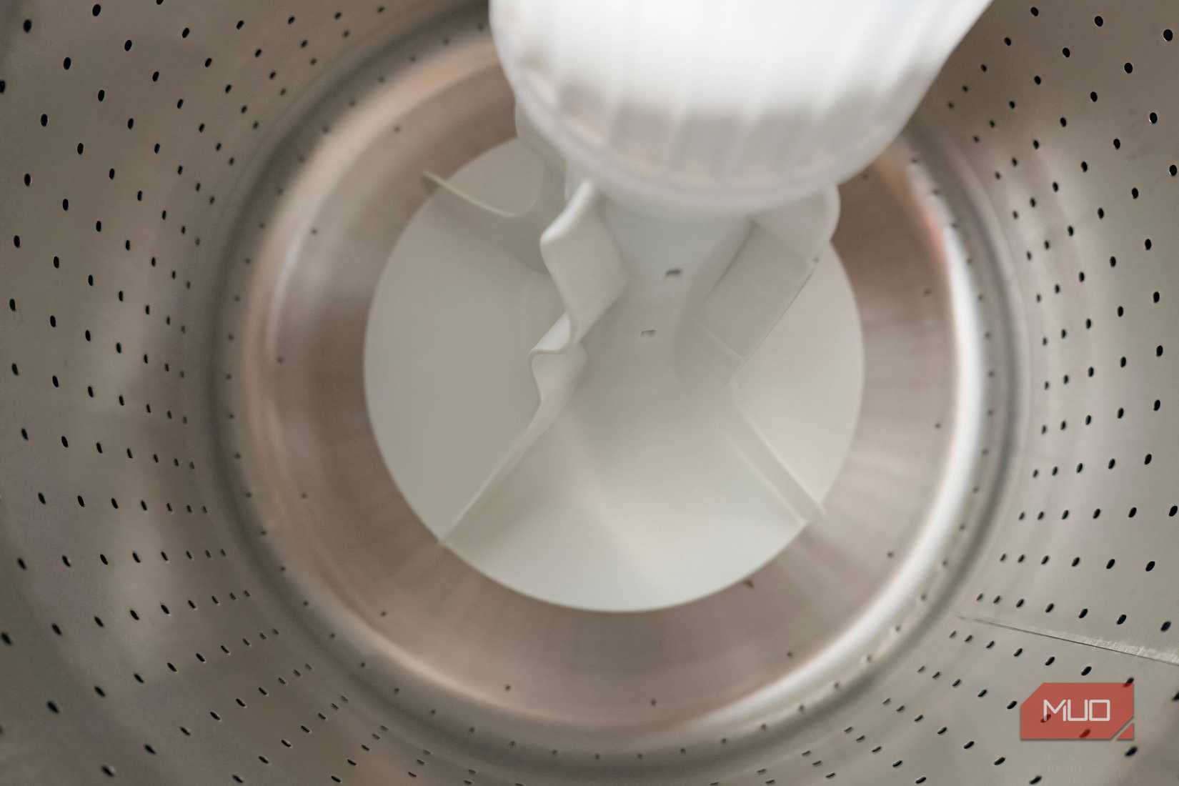 Inside a washing machine.