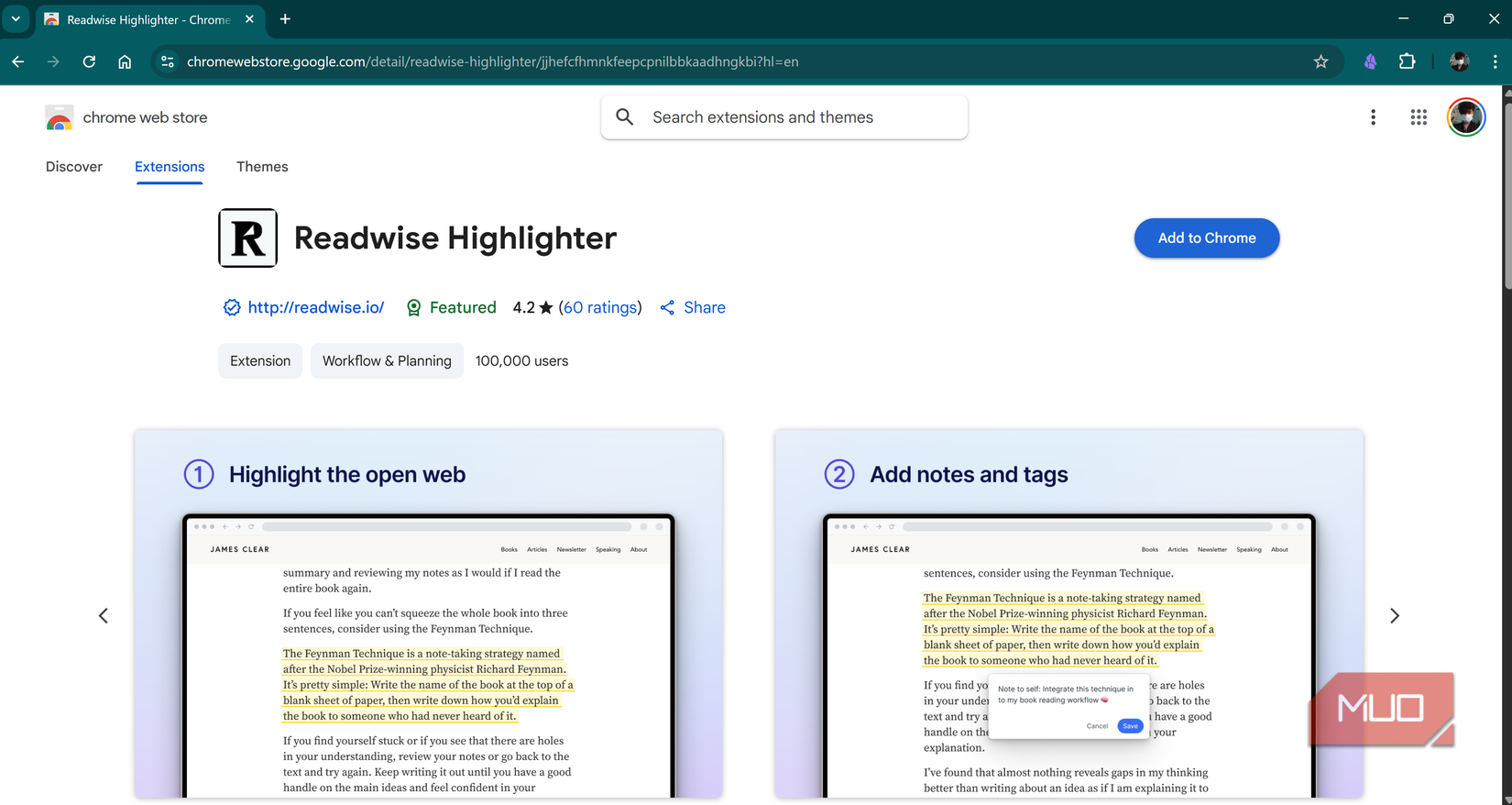 Install Readwise extension and apps