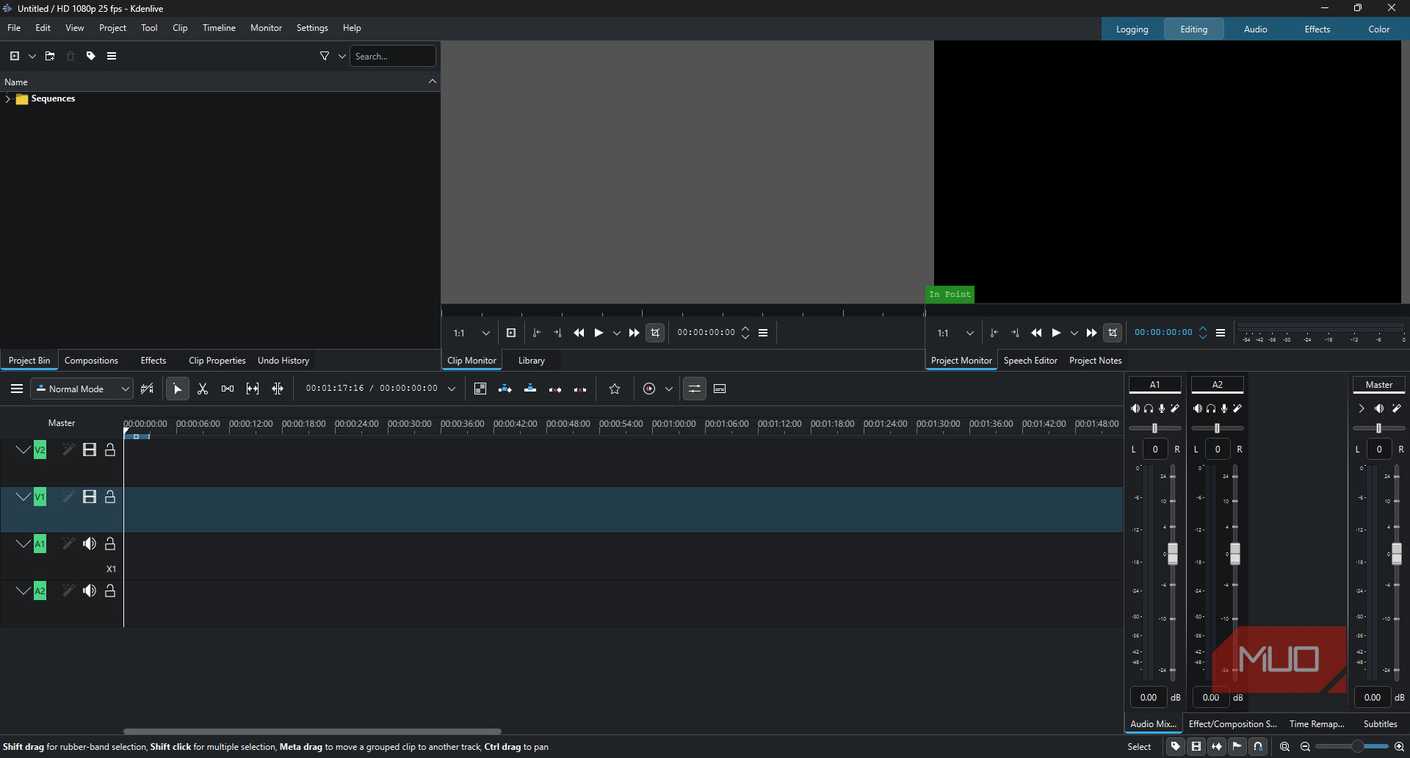 Аудиомикшер Kdenlive Настройка аудио в Kdenlive