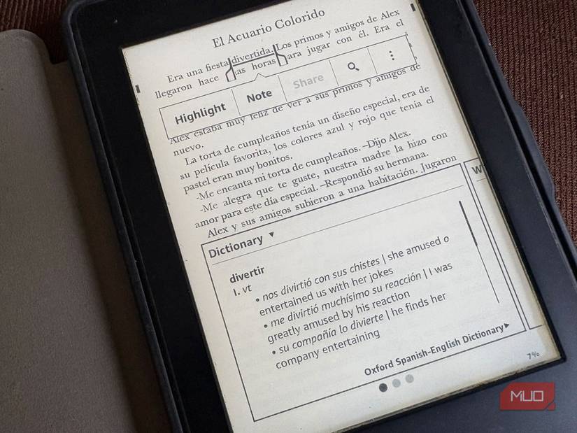 Kindle Dictionary for language learning.