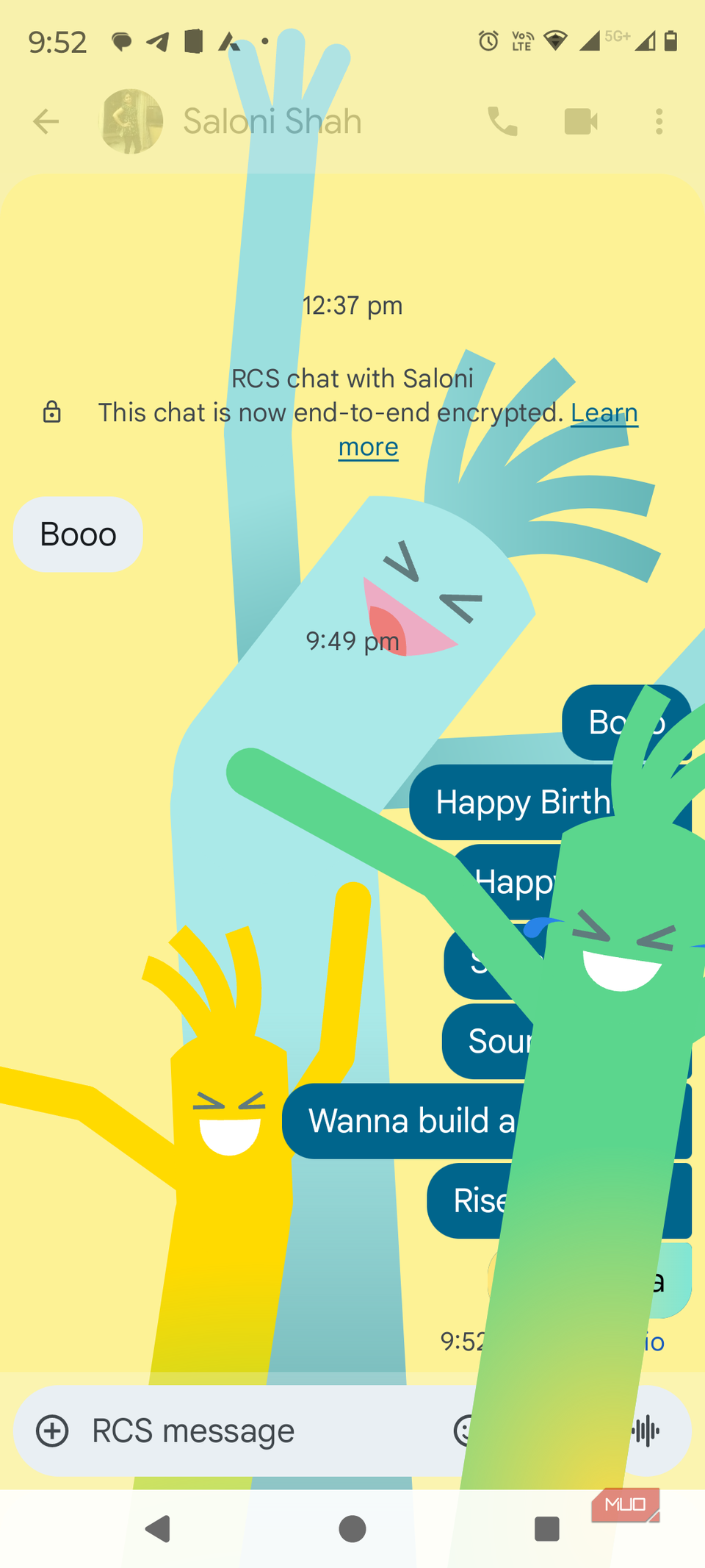 Laughing animation in Google Messages app