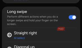 Left handle gesture options in One Hand Operation +