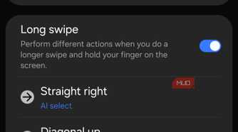 Left handle gesture options in One Hand Operation +