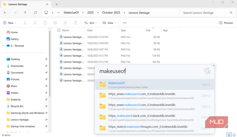 Listary search in File Explorer