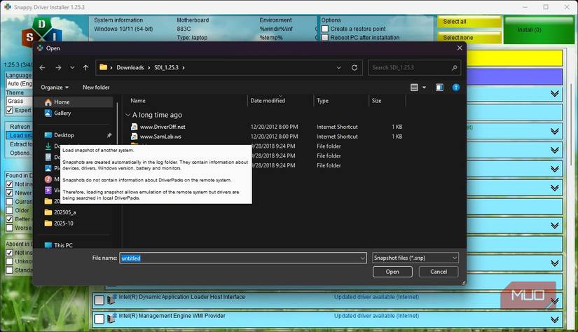 Loading SDI snapshot of another system
