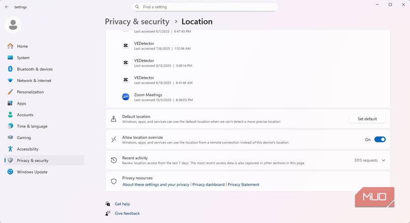 App location overide on Windows