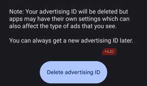 More Privacy Settings on Android with Ads option under Google section