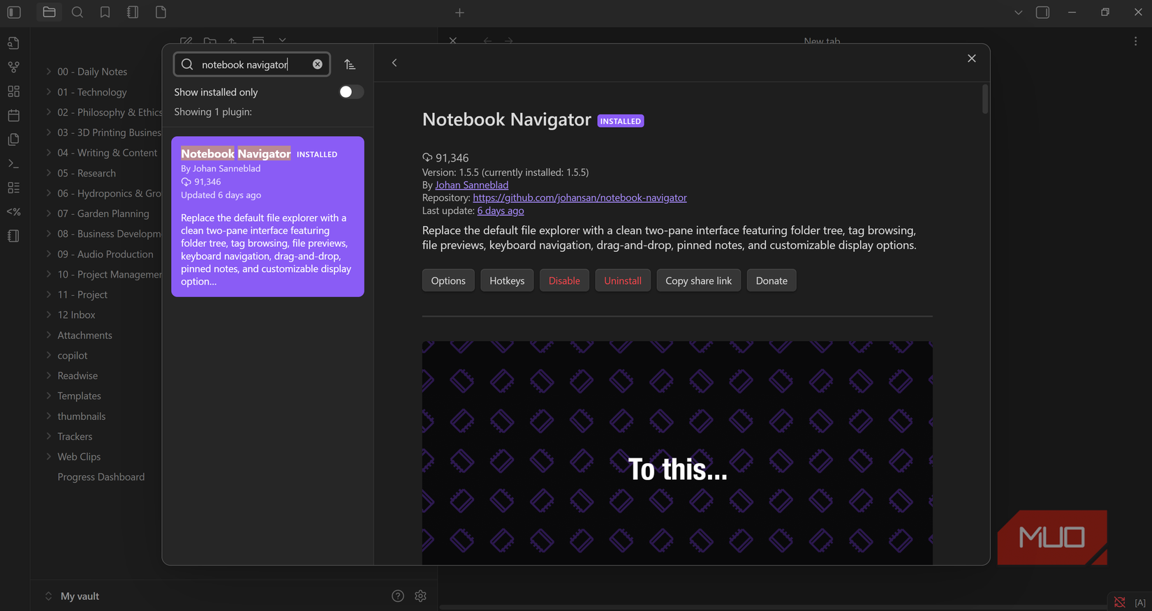 Notebook Navigator plugin